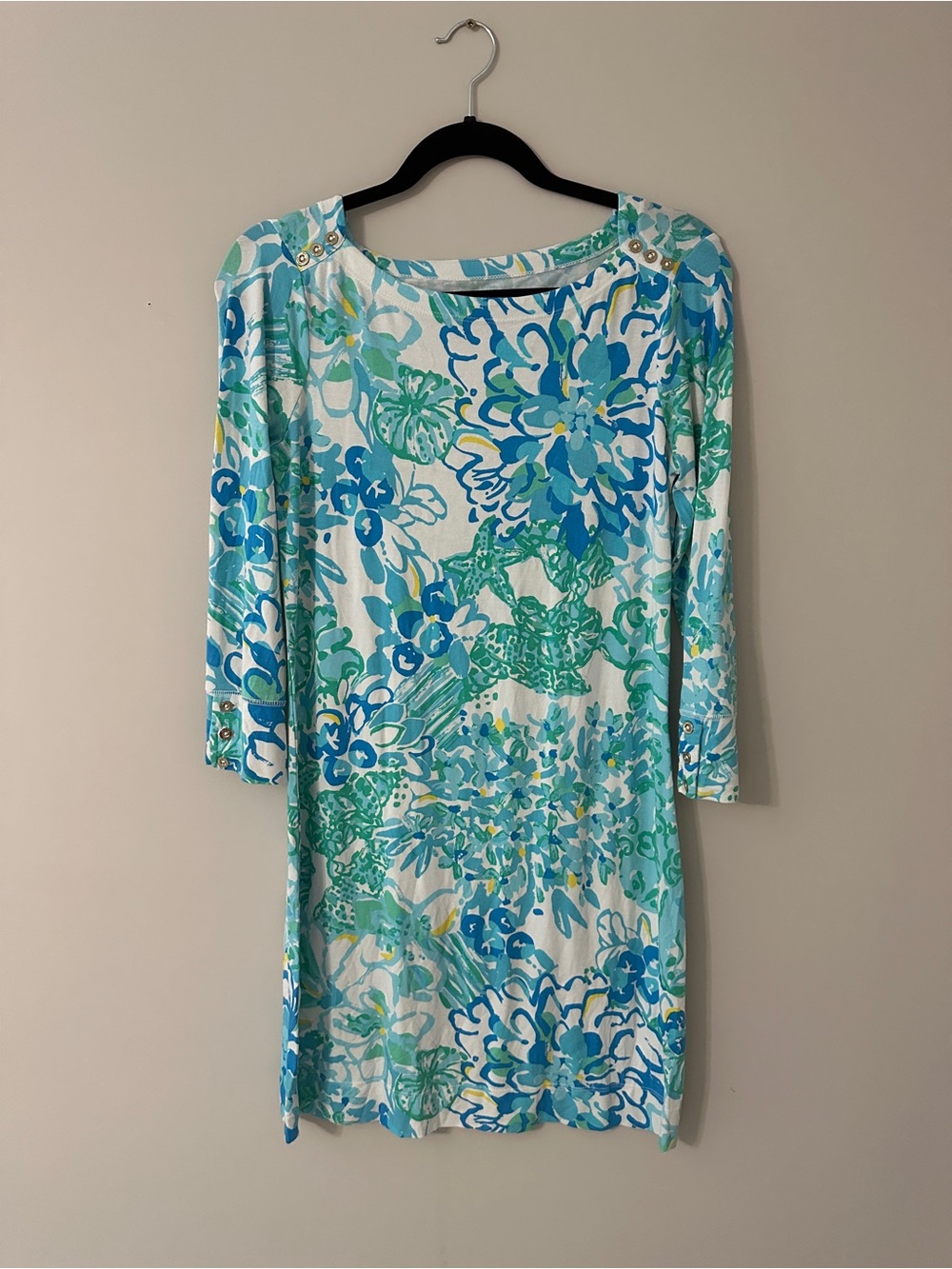 Lilly Pulitzer UPF 50+ In A Pinch Sophie Dress Aqua, Teal & Blue Floral